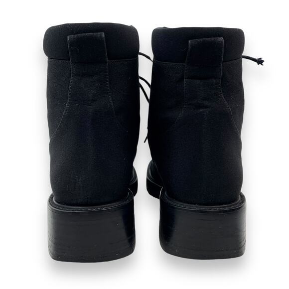 Vintage STUART WEITZMAN black lace up chunky block heel combat boots - Picture 11 of 16